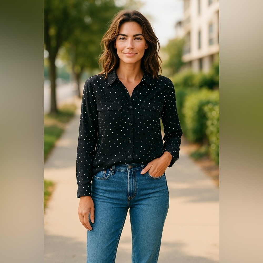 Kim Rogers Black Sequin Blouse